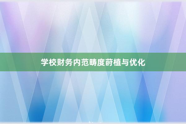 学校财务内范畴度莳植与优化